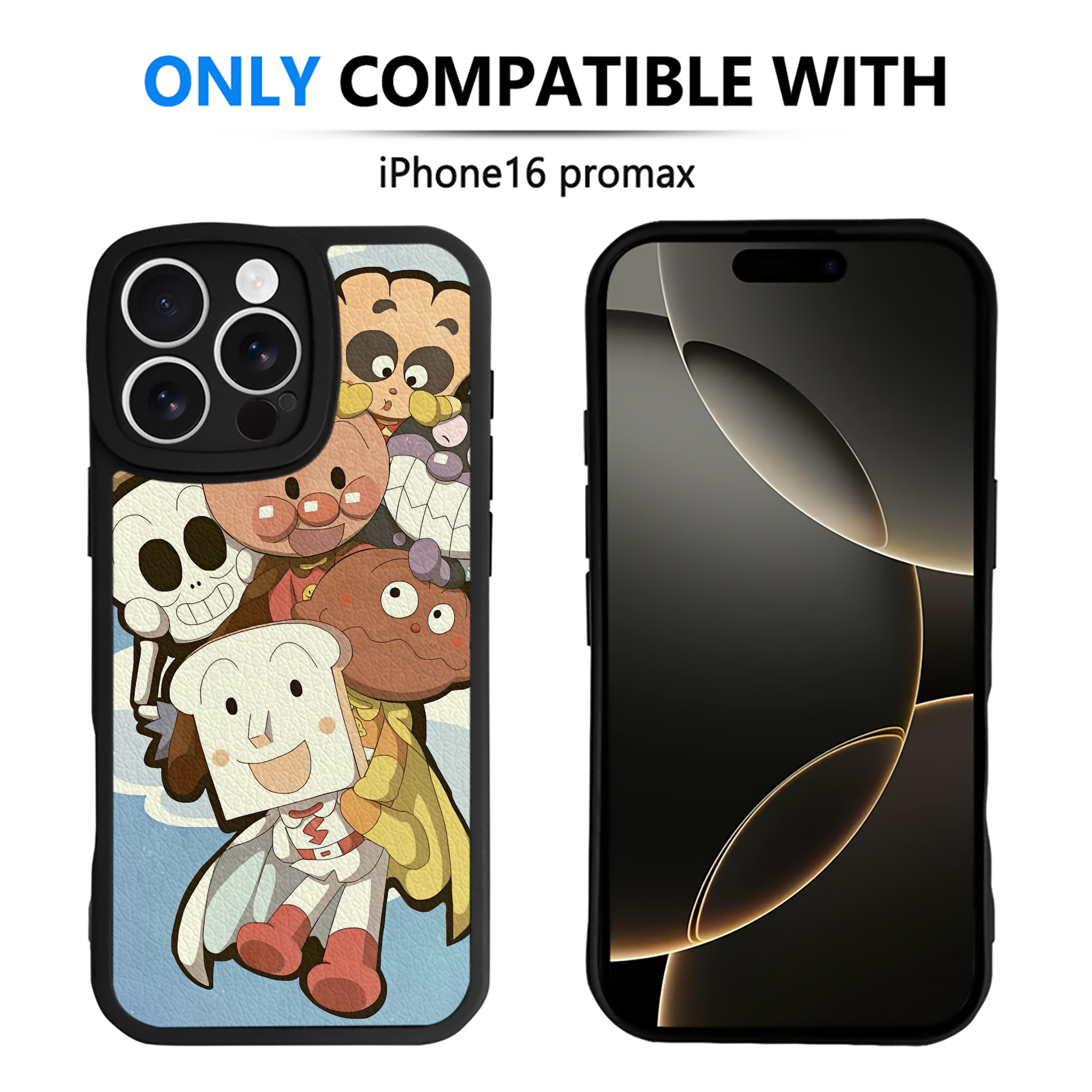 （画像用） アンパンマン Anpanman 【iPhone 16シリーズ対応】シリコンスマホケース（レザー調） 材質：シリコン